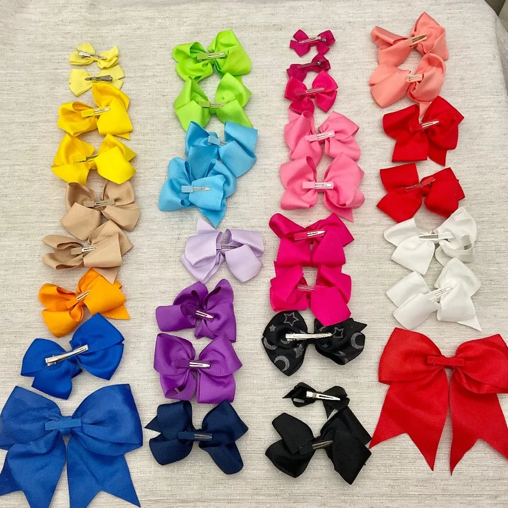 HUGE Boutique Bow Bundle – 30+ Hair Bows w/ Hanging Organizer!